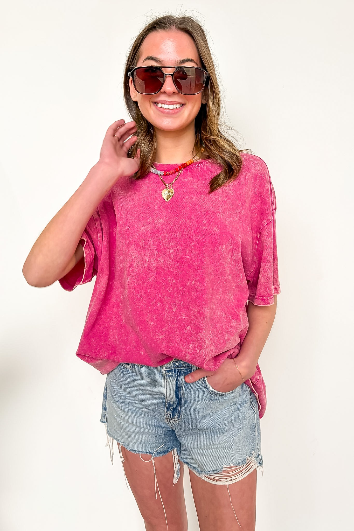 Blank Space Acid Wash Oversized Tee - BACK IN STOCK
