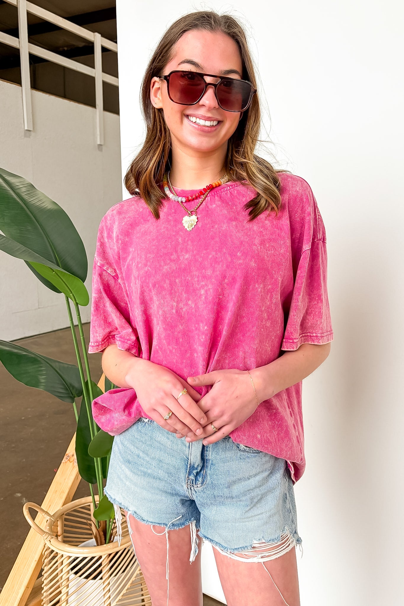 Blank Space Acid Wash Oversized Tee - BACK IN STOCK - Madison and Mallory