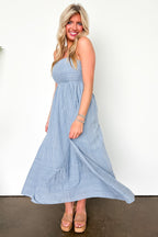 Blue Haven Striped Midi Dress - Madison and Mallory