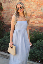 Blue Haven Striped Midi Dress - Madison and Mallory