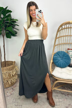 Boheme Smocked Waist Maxi Skirt - FINAL SALE - Madison and Mallory