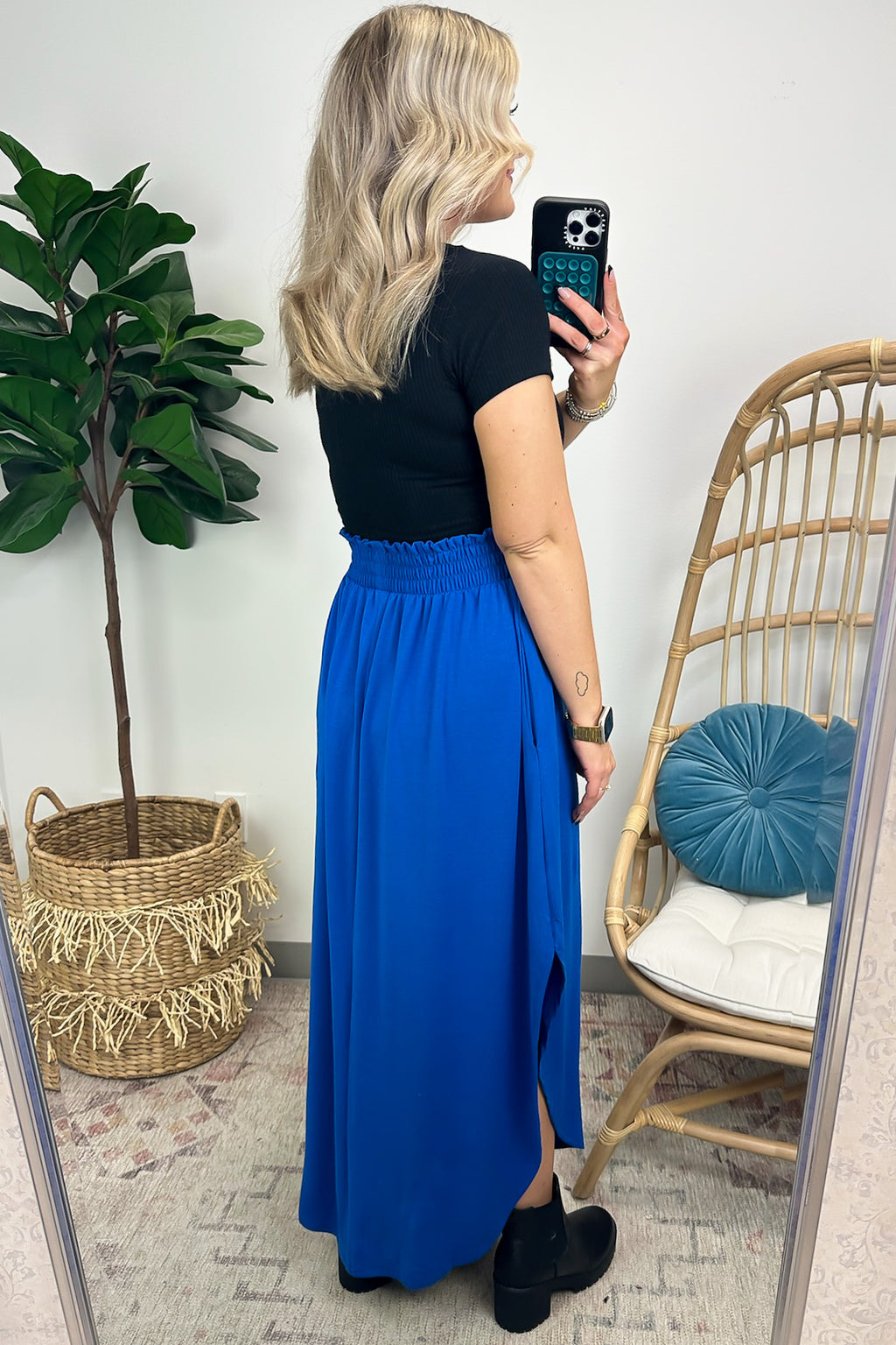 Boheme Smocked Waist Maxi Skirt - FINAL SALE - Madison and Mallory