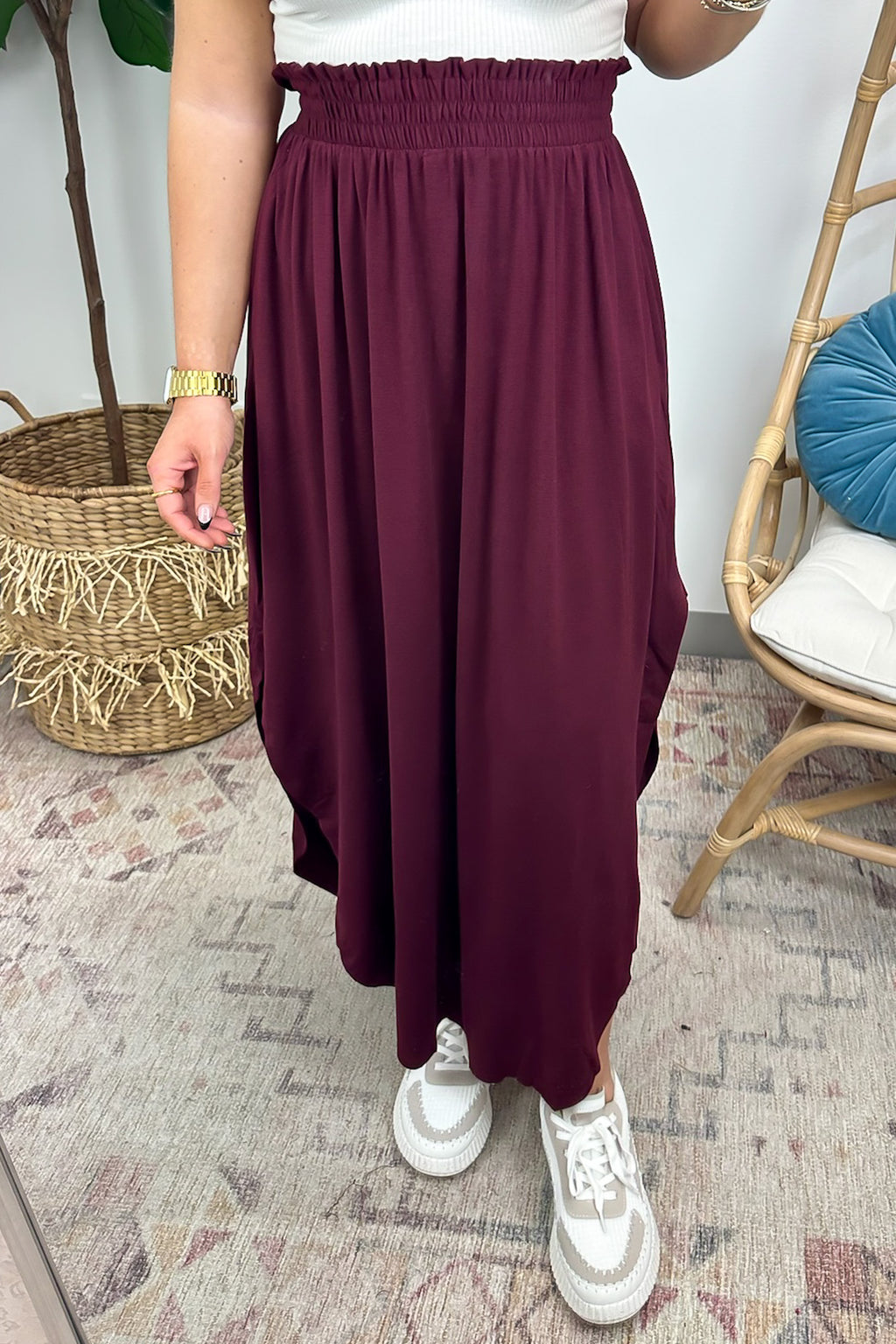 Boheme Smocked Waist Maxi Skirt - FINAL SALE - Madison and Mallory