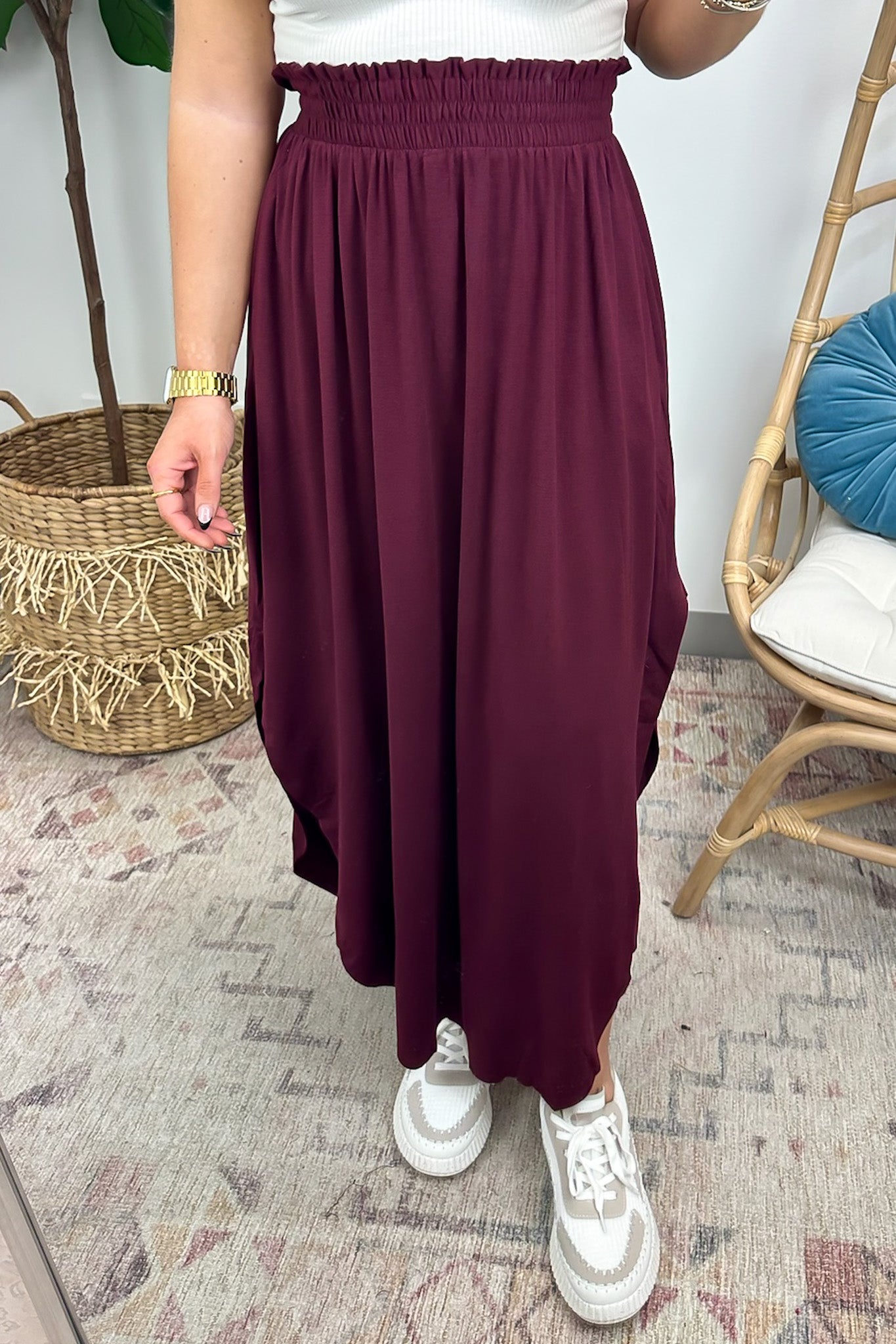 Boheme Smocked Waist Maxi Skirt - FINAL SALE - Madison and Mallory