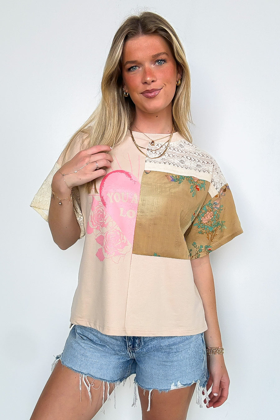 Boho Babe Patchwork Graphic Tee - Madison and Mallory