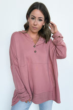 Boho Bliss Contrast Hooded Relaxed Fit Pullover - FINAL SALE - Madison and Mallory