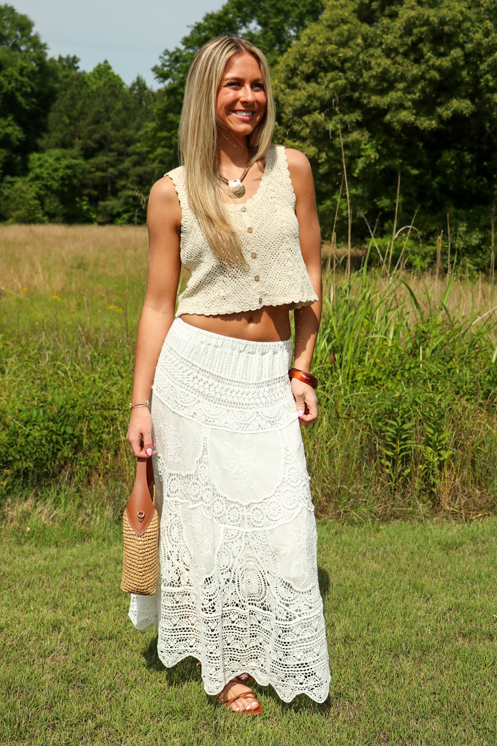Boho Breeze Crochet Maxi Skirt - Madison and Mallory