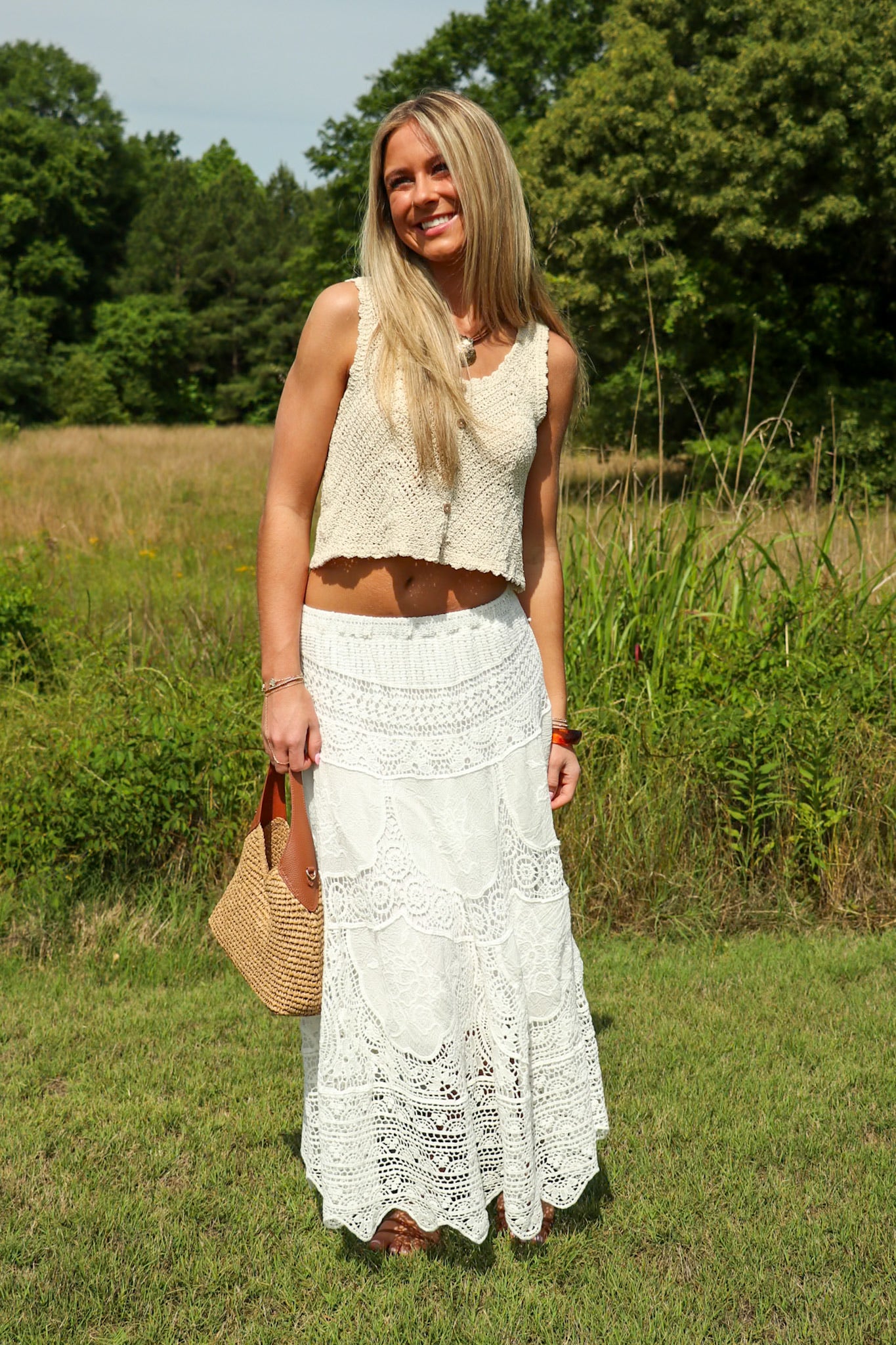 Boho Breeze Crochet Maxi Skirt - Madison and Mallory