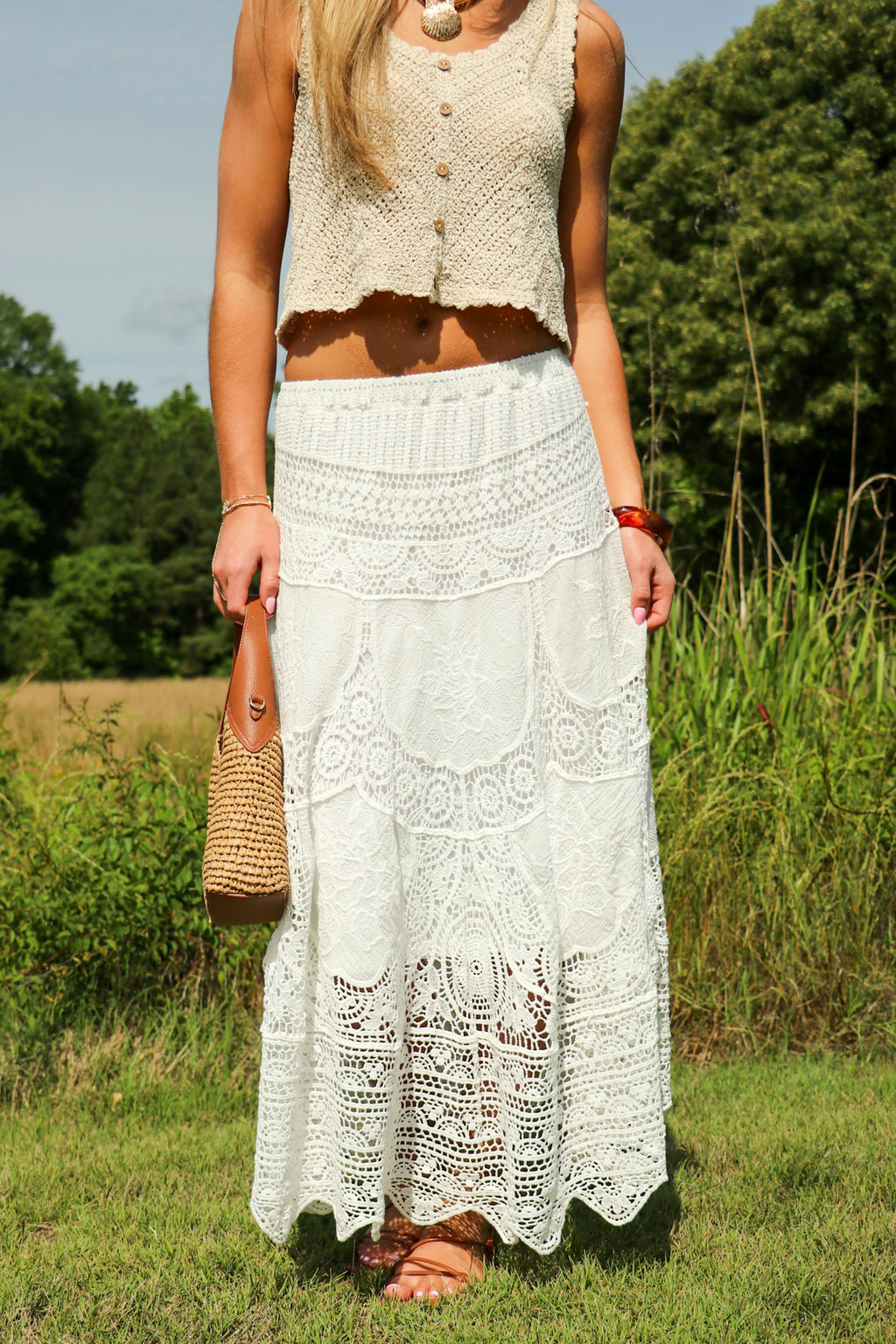 Boho Breeze Crochet Maxi Skirt - Madison and Mallory