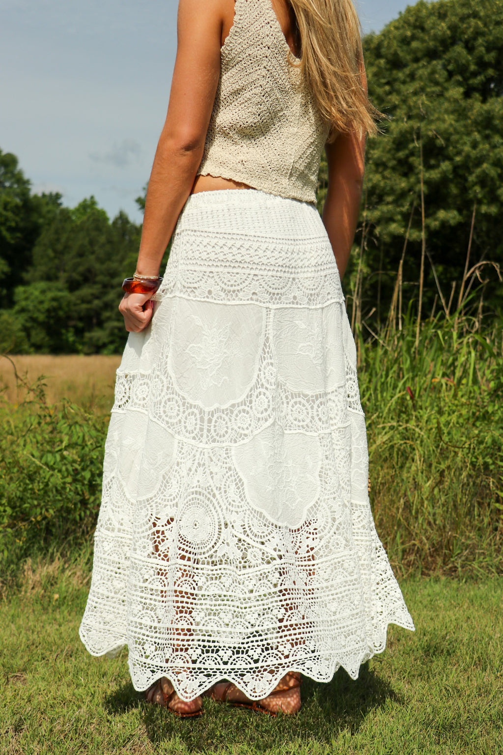 Boho Breeze Crochet Maxi Skirt - Madison and Mallory