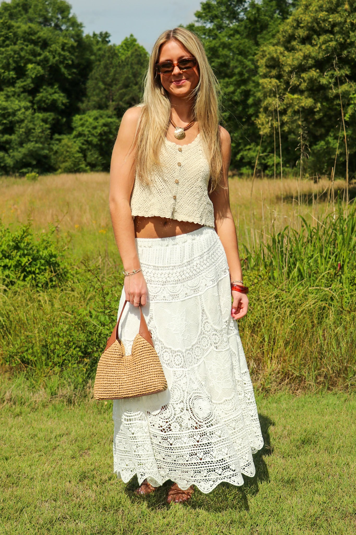 Boho Breeze Crochet Maxi Skirt - Madison and Mallory
