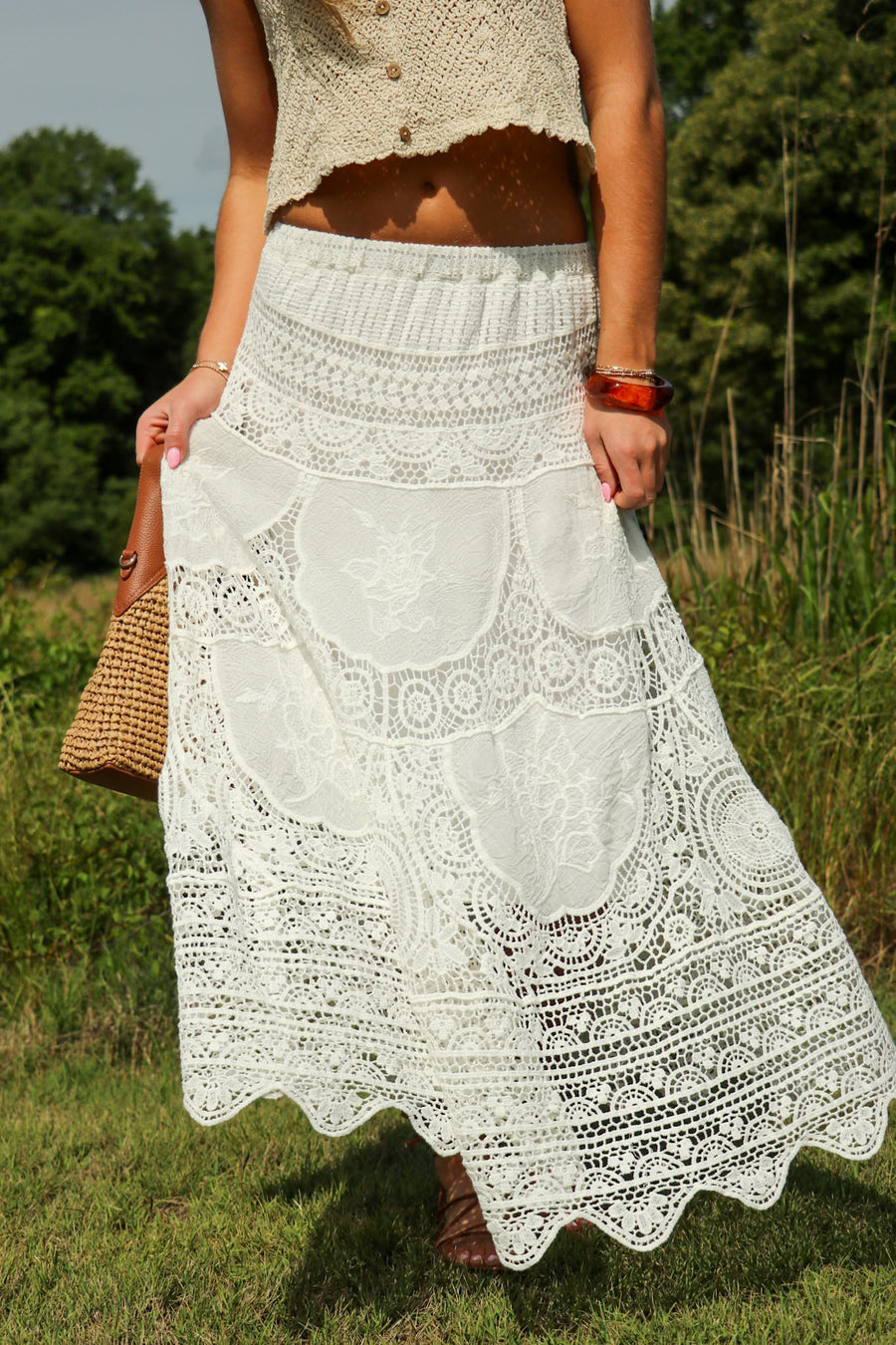 Boho Breeze Crochet Maxi Skirt - Madison and Mallory