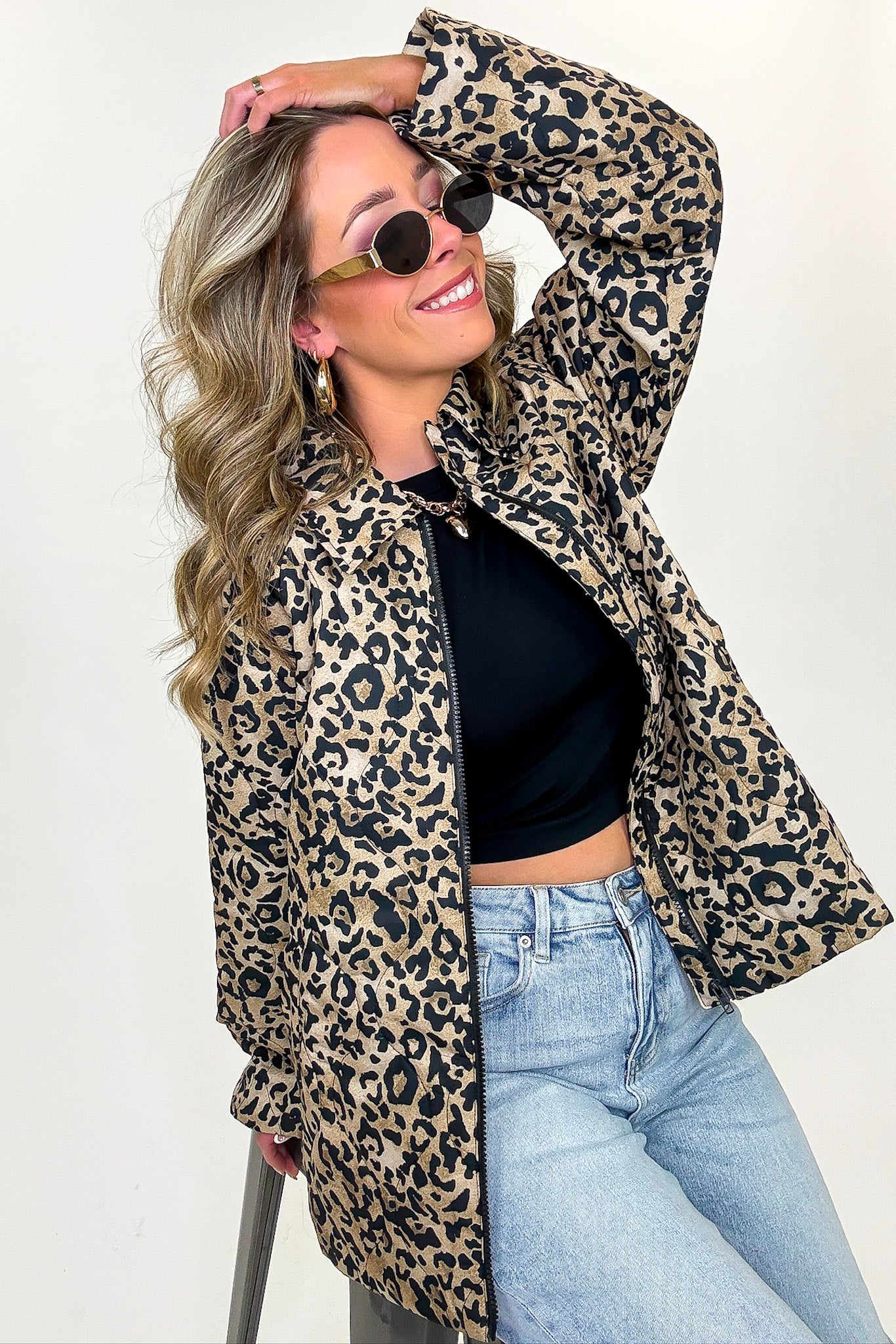 Bold Streak Animal Print Quilted Jacket - Madison and Mallory