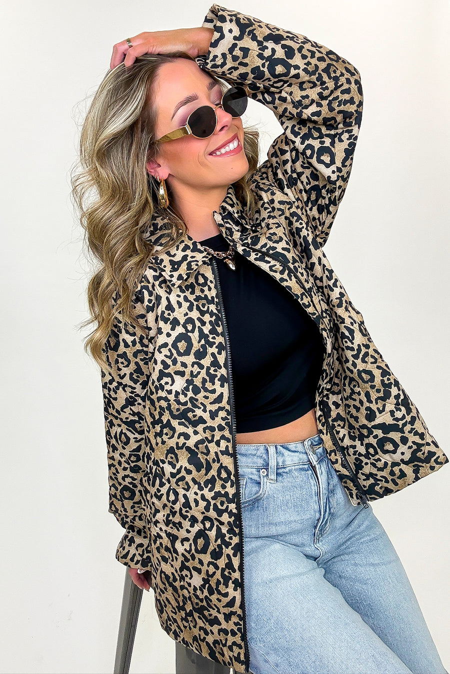 Bold Streak Animal Print Quilted Jacket - Madison and Mallory