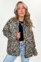 S / Taupe/Black Bold Streak Animal Print Quilted Jacket - FINAL SALE - Madison and Mallory