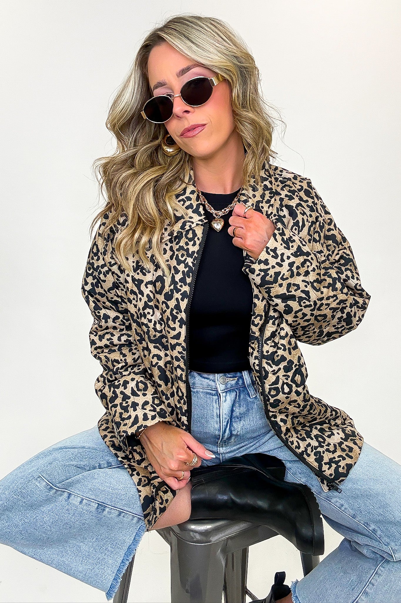 Bold Streak Animal Print Quilted Jacket - Madison and Mallory