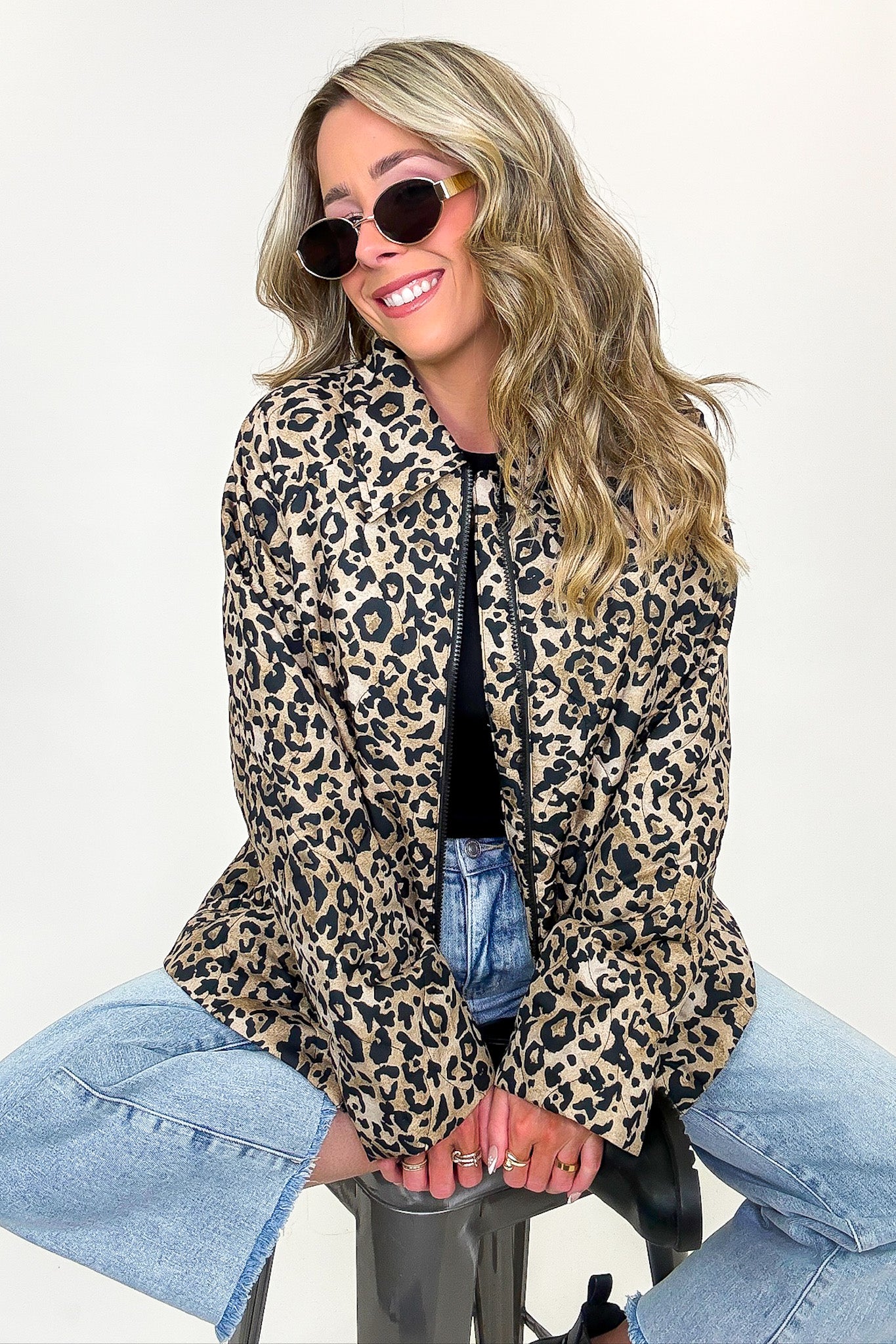 Bold Streak Animal Print Quilted Jacket - Madison and Mallory