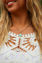 Bold Fortune Studded Clover Pendant Toggle Chain Necklace - Madison and Mallory