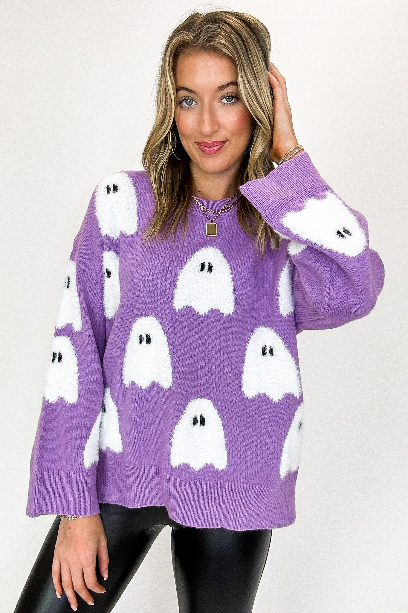 Boo Crew Ghost Print Pullover - Madison and Mallory