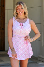Bow Play Plaid Skort Athletic Dress Romper - Madison and Mallory