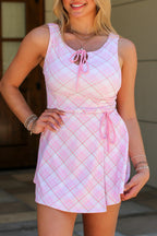 Bow Play Plaid Skort Athletic Dress Romper - Madison and Mallory
