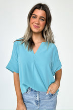  Brayan Split V-Neck Flowy Top - BACK IN STOCK - Madison and Mallory