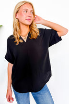 Brayan Split V-Neck Flowy Top - BACK IN STOCK
