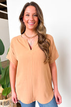 Brayan Split V-Neck Flowy Top - BACK IN STOCK - Madison and Mallory