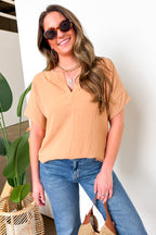 Brayan Split V-Neck Flowy Top - BACK IN STOCK