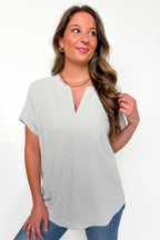 Brayan Split V-Neck Flowy Top - BACK IN STOCK - Madison and Mallory