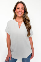 Brayan Split V-Neck Flowy Top - BACK IN STOCK