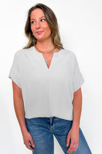 Brayan Split V-Neck Flowy Top - BACK IN STOCK