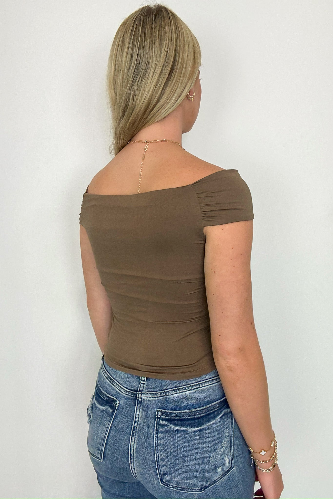  Braylyn Reversible Off Shoulder Knit Top - FINAL SALE - Madison and Mallory