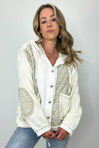 Breanna Multi Fabric Contrast Button Down Shacket - BACK IN STOCK - Madison and Mallory