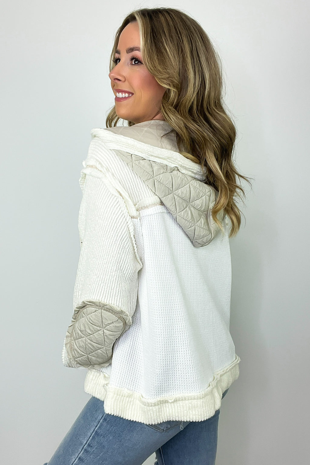 Breanna Multi Fabric Contrast Button Down Shacket - BACK IN STOCK - Madison and Mallory