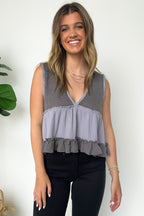 Breeze By V-Neck Ruffle Tank Top - BACK IN STOCK - Madison and Mallory