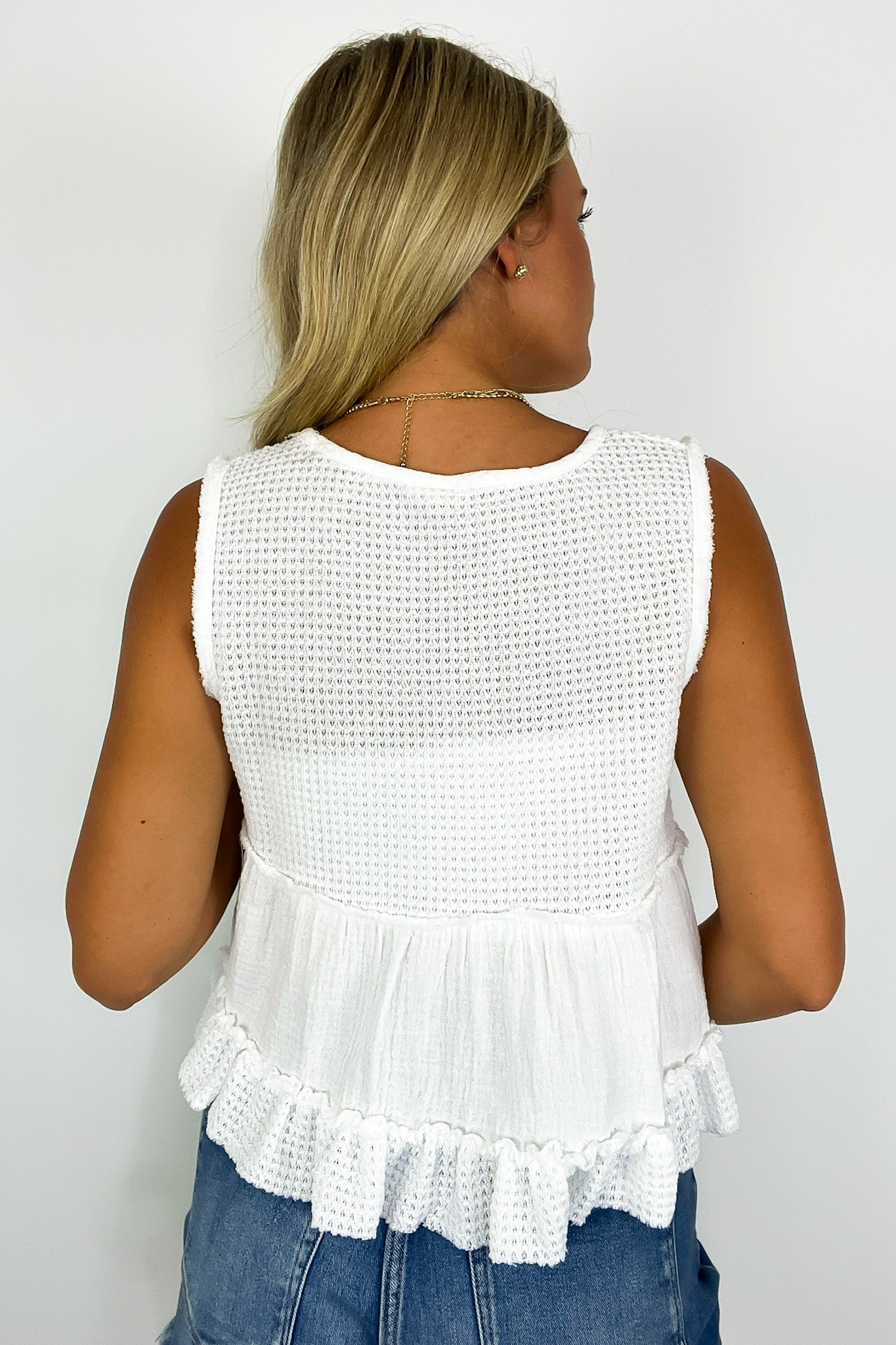  Breeze By V-Neck Ruffle Tank Top - FINAL SALE - Madison and Mallory