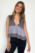 Breeze By V-Neck Ruffle Tank Top - BACK IN STOCK - Madison and Mallory