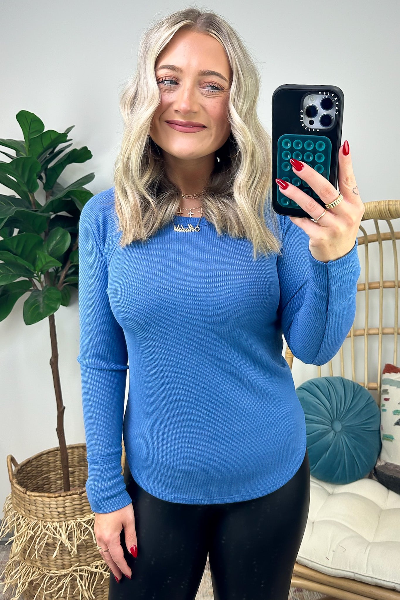  Briallyn Waffle Knit Raglan Top - FINAL SALE - Madison and Mallory