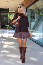 Briar Plaid Button Mini Dress - Madison and Mallory