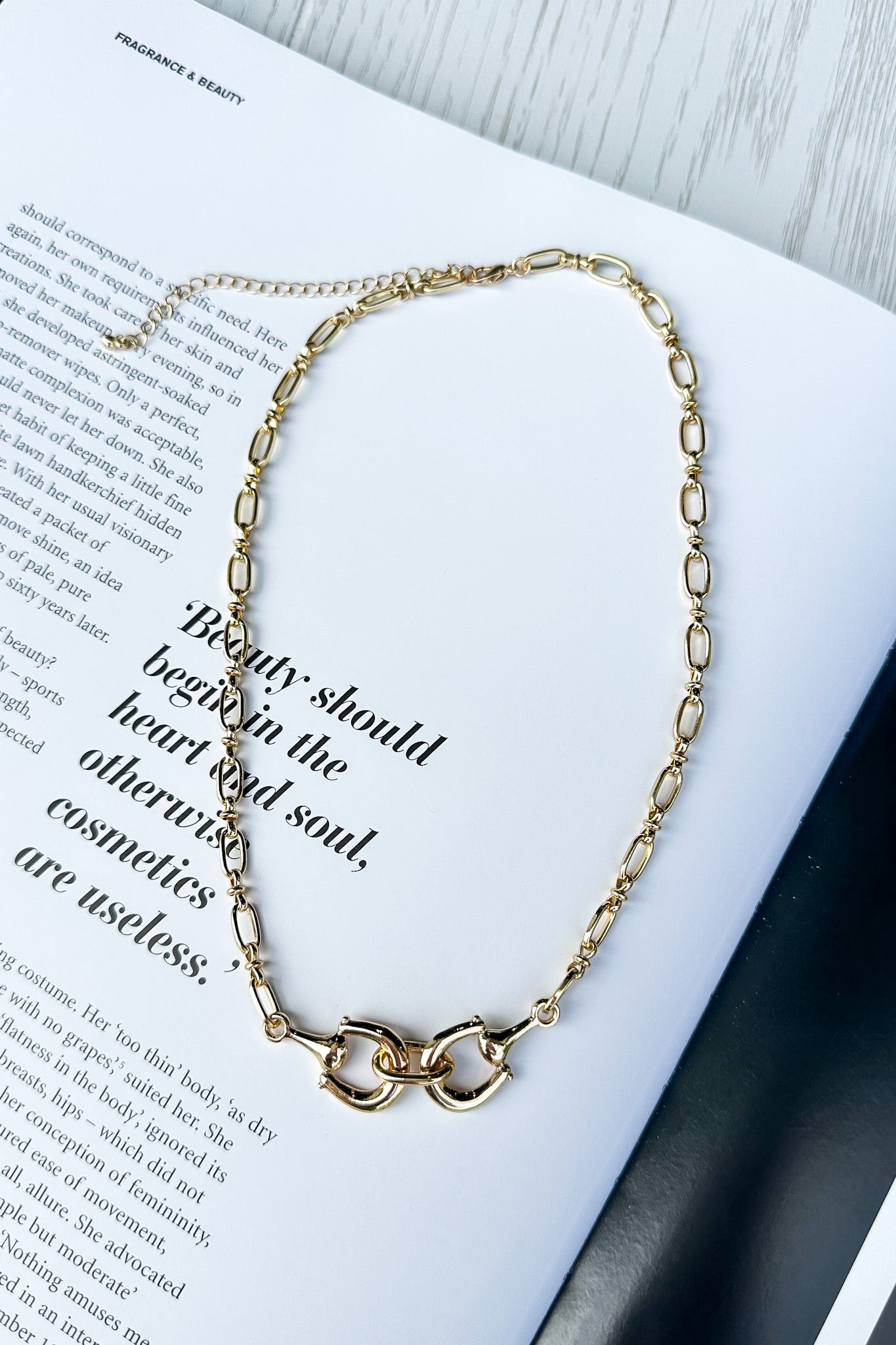 Bridle Charm Metal Horsebit Chain Necklace - Madison and Mallory