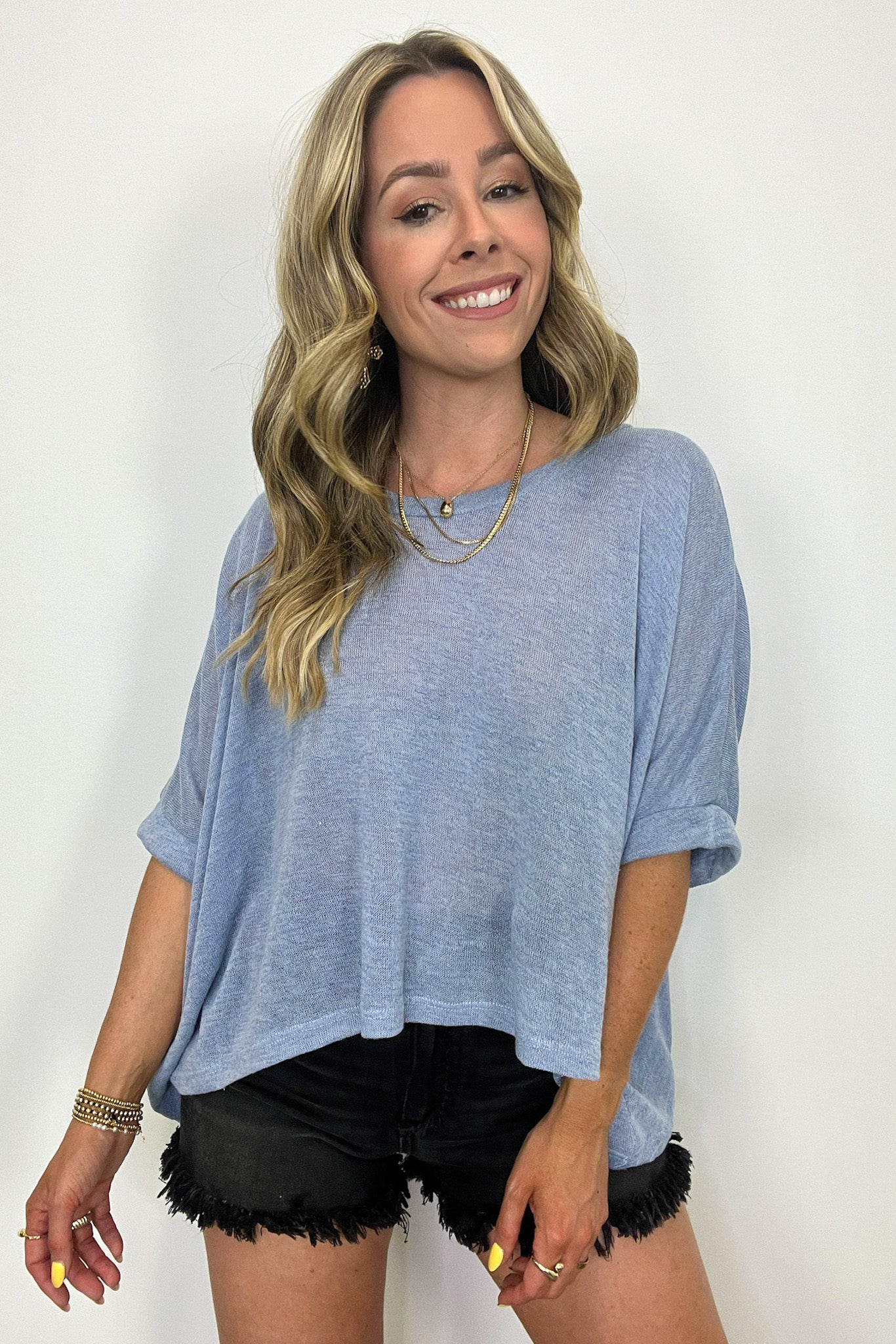  Brielle Short Sleeve Loose Fit Top - BACK IN STOCK - Madison and Mallory