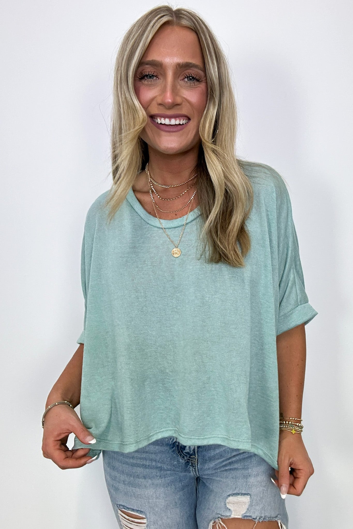  Brielle Short Sleeve Loose Fit Top - BACK IN STOCK - Madison and Mallory