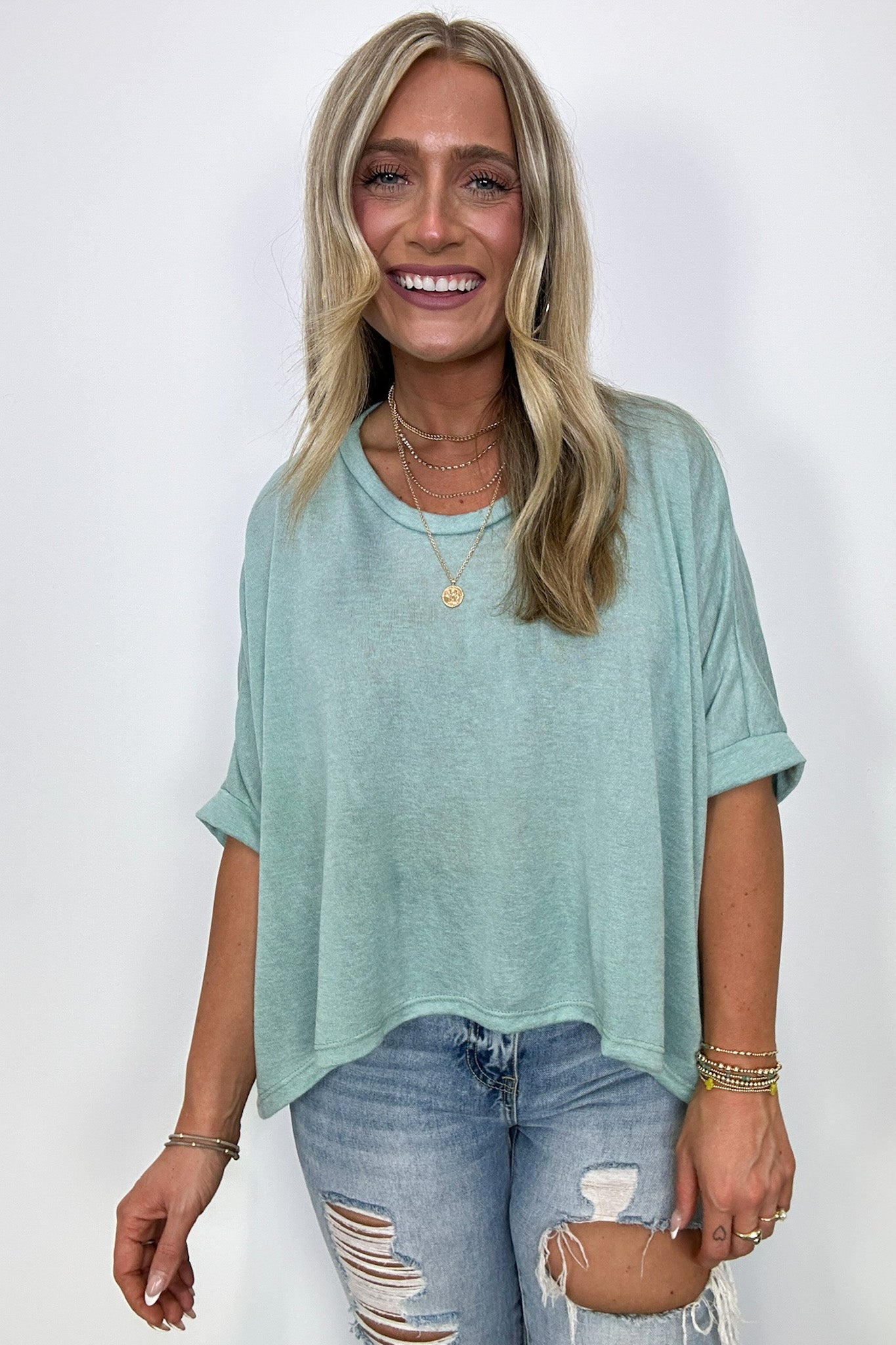  Brielle Short Sleeve Loose Fit Top - BACK IN STOCK - Madison and Mallory