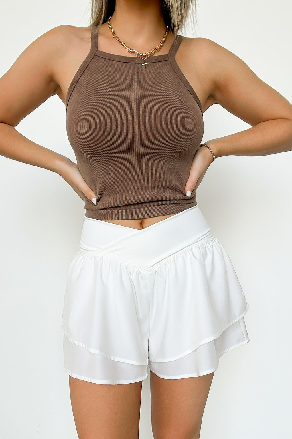 Bright Disposition Ruffle Flowy Athletic Shorts - FINAL SALE - Madison and Mallory