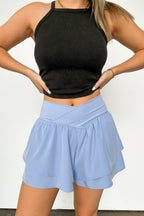 Bright Disposition Ruffle Flowy Athletic Shorts - FINAL SALE - Madison and Mallory