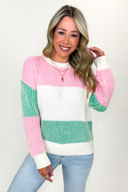Bright Sides Striped Color Block Knit Sweater - FINAL SALE - Madison and Mallory