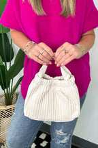 Britt Vegan Leather Pleated Crossbody Bucket Bag - FINAL SALE - Madison and Mallory
