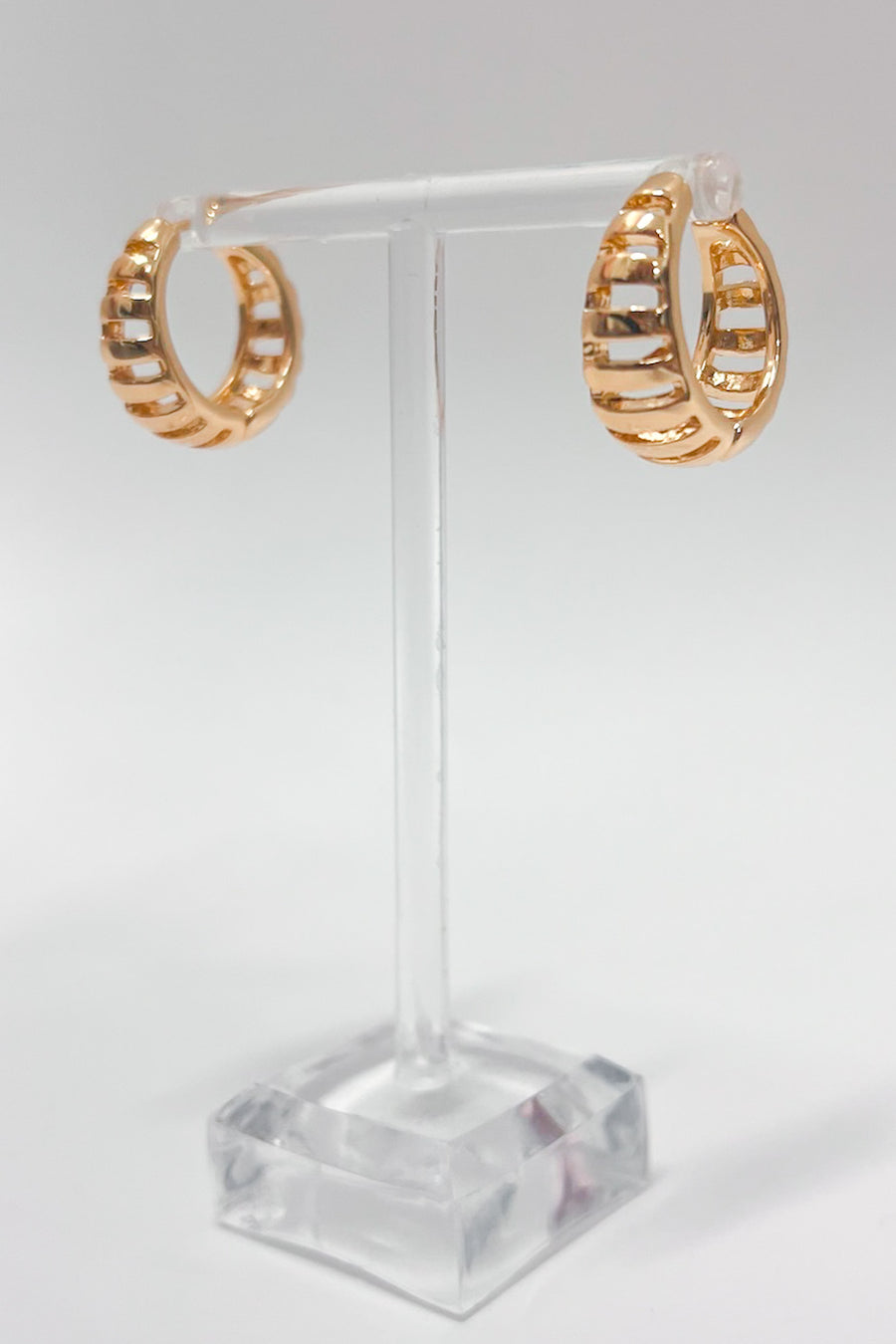 Gold Brona Cutout Hoop Earrings - Madison and Mallory