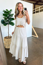 Brooke Crochet Detail Tiered Maxi Skirt - FINAL SALE - Madison and Mallory